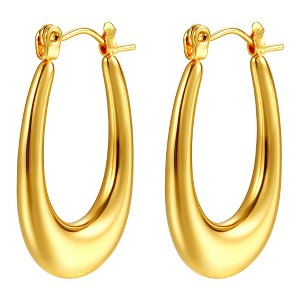 Hoop Earrings for Women by Ginger Lyne Gold Stainless Steel Lightweight Classic Everyday Style - 1 of 4