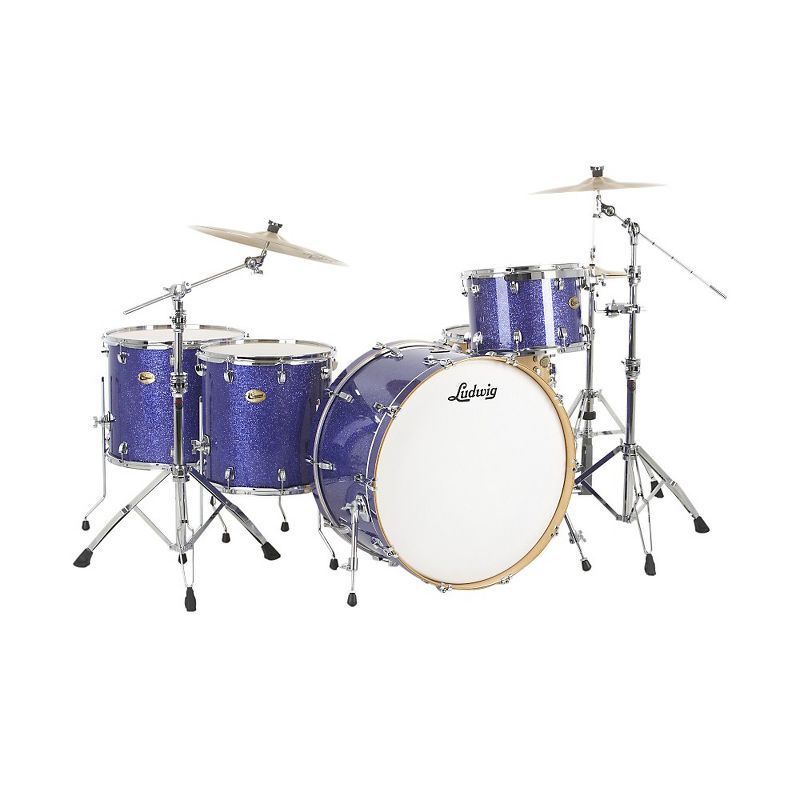 Ludwig Centennial Zep 4-Piece Shell Pack Blue Sparkle, 1 of 3