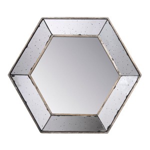 MAYEERTY 21" x 18" Hexagon Wall Mirror with Silver Finish, Home Decor Mirror for Living Room, Entryway, Bedroom - 1 of 3