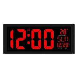 Ivation Big Oversized Digital Blue Led Calendar Clock With Day And 