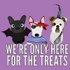 Girl's Design By Humans Dog Halloween - We're Only Here For The Treats By PedigreePrints T-Shirt - 2 of 3