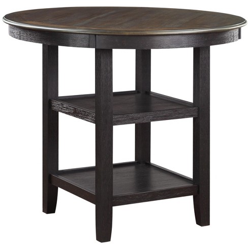 NicBex Round Dining Table Transitional Style Counter Height Table with 2 Display Shelves for Dining Room - image 1 of 4