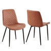 Kumasinova Set of 4 Modern Leathaire Upholstered Dining Chairs, Metal Leg Kitchen Chairs with Cushioned Seats, High Back Armless Side Chair - 2 of 4