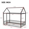 Twin Size Metal Bed Frame in House Shape with Enclosing Fence - 4 of 4