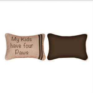 Word Art 12.5"x8.5" Pillow Polyester - My Kids Have Four Paws Quote by Manual Woodworkers & Weavers - 1 of 3