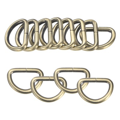 Unique Bargains Durable Multipurpose Iron Non-Welded Dee Rings Metal Buckle for Purse 20 Pcs