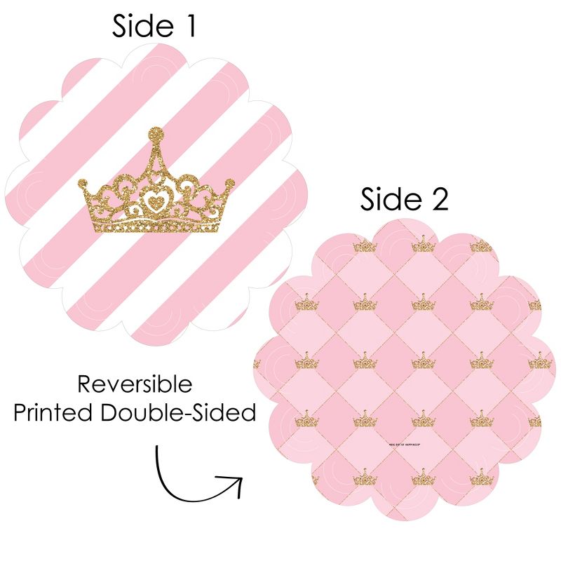 Big Dot of Happiness Little Princess Crown Princess Baby Shower or Birthday Party Round Table Decorations - Paper Chargers - Place Setting For 12, 3 of 9