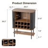 Coffee Bar Cabinet with Sliding Doors, Glass Holder & Wine Rack, Buffet Sideboard Liquor Cabinet - 2 of 4