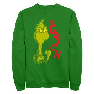 Men's Dr. Seuss Airbrush Grinch Sweatshirt - 1 of 4