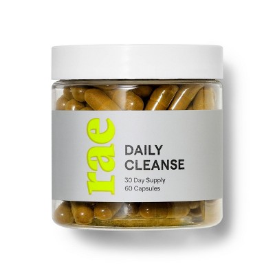 Rae Daily Cleanse Dietary Supplement Vegan Capsules for Natural Detox Support - 60ct