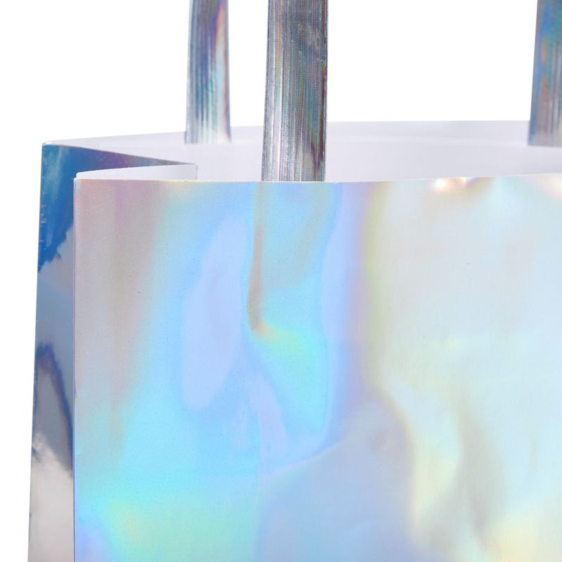 Blue Panda 20 Pack Holographic Foil Paper Gift Bags with Handles for Baby Shower, Birthday, Wedding, Party Favors, Goodies, Boutiques, 7x9x3 In, 4 of 9