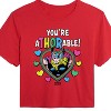 Women's - Marvel - Thor Valentine You're Athorable Cropped Graphic T-Shirt - 2 of 4