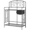Outsunny Folding Potting Bench Table, Metal Garden Workstation, Work Bench with Large Built-in Bag with Cover, 5 Hanging Hooks & Storage Shelf, - 4 of 4