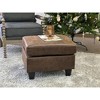 TiramisuBest Dark Brown Faux Leather Ottoman - 2 of 4