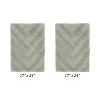 Hugo 2-Piece Bath Rug Set 100% Premium Cotton Tufted Chevron Pattern Bathmats for Bathroom, Super Soft Absorbent Machine Washable - 2 of 4