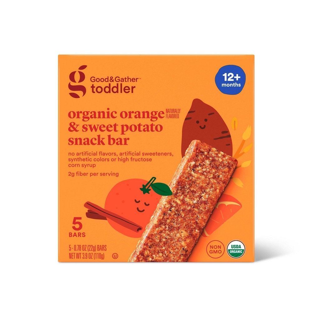 Photos - Baby Food Organic Orange Sweet Potato Snack Bars - 3.17oz/5ct - Good & Gather™