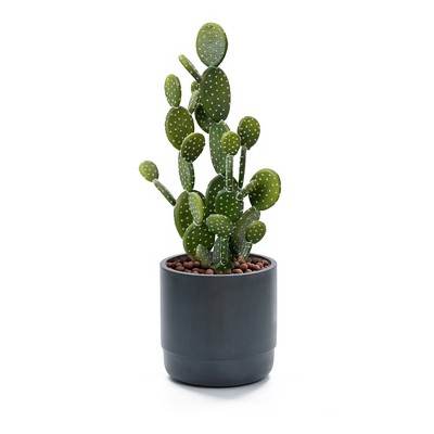 Modern Gray 17'' MgO Outdoor Round Planter with Drainage Hole
