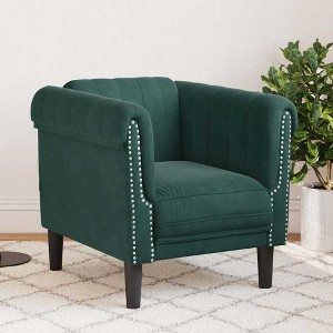 vidaXL Sofa Chair Dark Green Velvet - 1 of 4