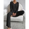 Lounge Sets for Women 2 Piece Cute Long Sleeve V Neck Tops Pajama Pants Pjs Sets Sleepwears Fall Winter Clothes Outfits - 3 of 4