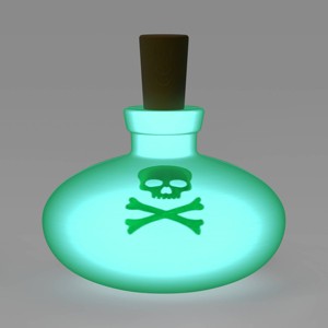 Lit Plastic Bottle Skull Figurine - Hyde and EEK! Boutique™ Neon Green - 1 of 4