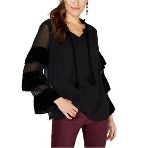 Style & Co. Womens Velvet Illusion Pullover Blouse - 1 of 1