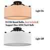 Claxy Modern Farmhouse Ceiling Light with Drum Linen Shade Black - 4 of 4