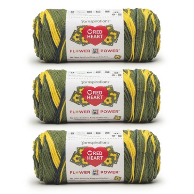 Red Heart All in ONE Flower Power Yarn 24 Pack-Hilo De Vara De Oro