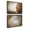 Kate and Laurel Sylvie Vintage Half Basketball and Vintage Basketball Net Framed Canvas Art Set by Saint and Sailor Studios - 2 of 4