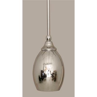 Toltec Lighting Any 1 - Light Pendant in  Chrome with 5" Chrome Oval Metal Shade Shade