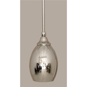 Toltec Lighting Any 1 - Light Pendant in  Chrome with 5" Chrome Oval Metal Shade Shade - 1 of 1