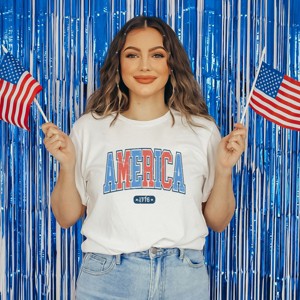 Simply Sage Market Women's America 1776 Varsity Short Sleeve Graphic Tee - 1 of 4