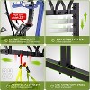 2-Bike Floor Stand - Adjustable Metal Rack w/ Hook for Garage/Indoor/Outdoor Storage (Black, 26.4"D x 22.4"W x 38.5"H) - 3 of 4