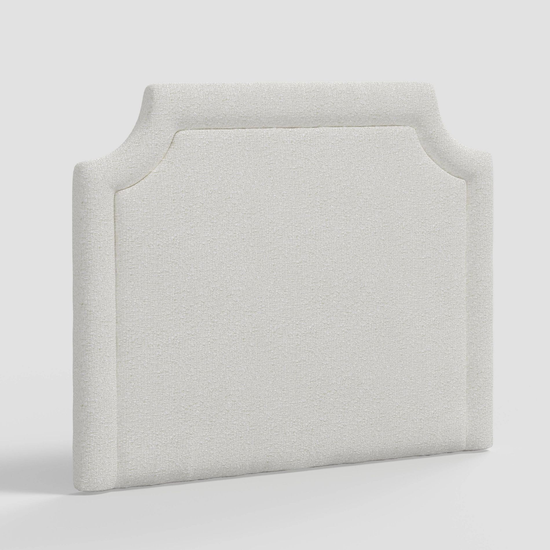 Twin Charlie Notched Border Stick-on-the-Wall Dorm Headboard Classic Boucle Snow - Threshold™