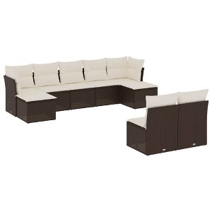 vidaXL Garden Sofa Set Brown PE Rattan Large Modular Garden Sofa Set - 1 of 4