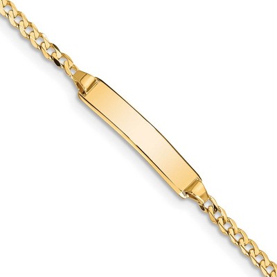 Black Bow Jewelry 14k Yellow Gold Curb Link I.D. Bracelet - 8 Inch