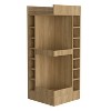 Vynxaria Natural Oak Corner Bar Cabinet, Wine Rack, Open Shelf Design - 3 of 4