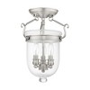 Livex Lighting Jefferson 3 - Light Flush Mount in  Brushed Nickel - 4 of 4