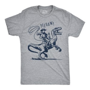 Mens Funny T Shirts Raptor Wrangler Sarcastic Dino Graphic Novelty Tee For Men - Crazy Dog Men's T Shirt - 1 of 4