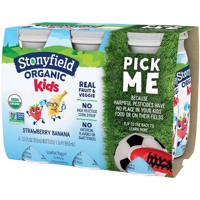 Stonyfield Organic Kids&#39; Strawberry Banana Yogurt Smoothies - 6pk/3.1 fl oz bottles_1