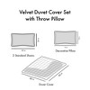 Sapphtopaz Blush Crushed Velvet Comforter Set Duvet Cover Set, Diamond Quilted Bedding Set with Throw Pillows, Machine Washable - 4 of 4