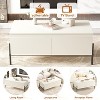 White Modern Coffee Table with 2 Drawers & Open Shelf, Rectangular Center Table with Metal Legs - Easy Assembly for Living Room - 4 of 4