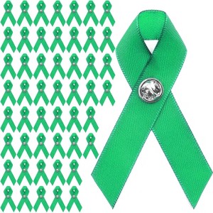 Bright Creations 50 Pack Green Satin Awareness Ribbons with Clutch Pins, 3.5 in - 1 of 4