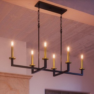 Urban Ambiance Luxury Modern Farmhouse Farmhouse Chandelier,  15-5/8" x 40",  Charcoal Finish, UHP2803 - 1 of 4