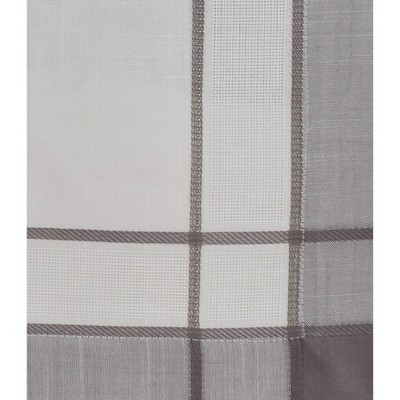 Gray Polyester Table Runner with Banded Border Design