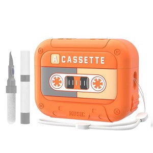 HTUTWOO for Airpods Pro 2 Case, Vintage Cassette Tape with Lanyard for Men & Women, Wireless Charge Support with Magsafe - 1 of 4