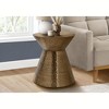 Monarch Specialties Accent Table Side Round End Nightstand Lamp Living Room Bedroom Metal Laminate Black Contemporary Modern - 2 of 4