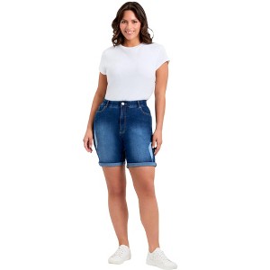 Avenue Women's Plus Size Giana Ripped Short - 1 of 4
