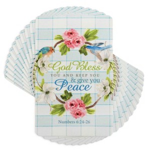 Dicksons God Bless You Keep Peace Floral 4 inch Paper Pocket Card Bookmark Pack of 12 - 1 of 4