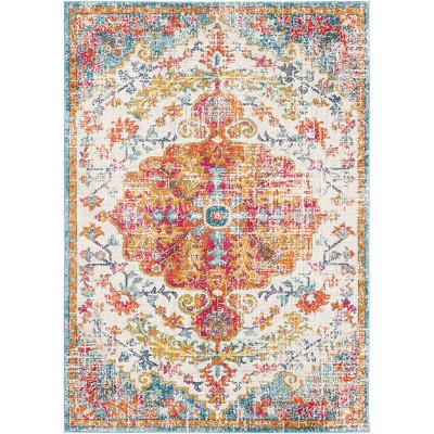 Multicolor Synthetic Flat Woven Rectangular Area Rug