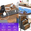 Nasitip 43" L-Shaped Gaming Desk with Drawers and Monitor Stand, Computer Desk with Power Outlets and LED Lights - 2 of 4
